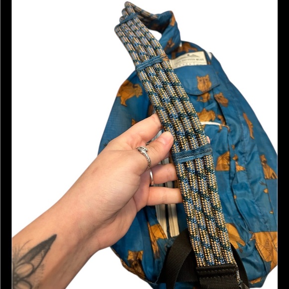 KAVU Sling Rope Bag Teal Rare Retired Great Plains Crossbody Backpack Outdoor - Picture 4 of 5